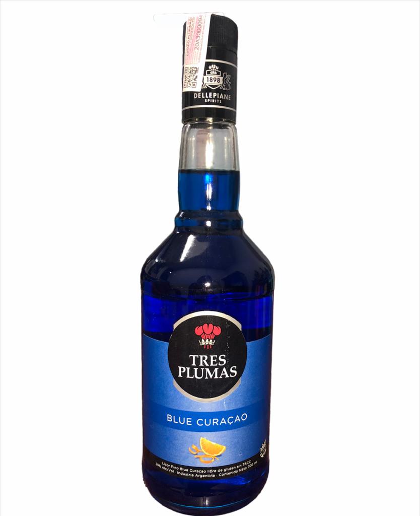 [010170139] TRES PLUMAS BLUE CURACAO 700ML